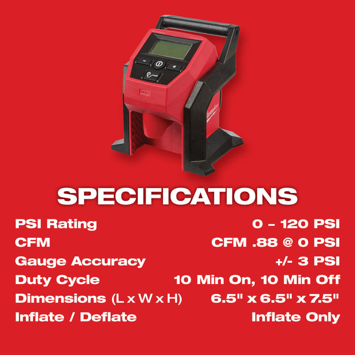 Milwaukee M12 Compact Inflator M12 2475-20