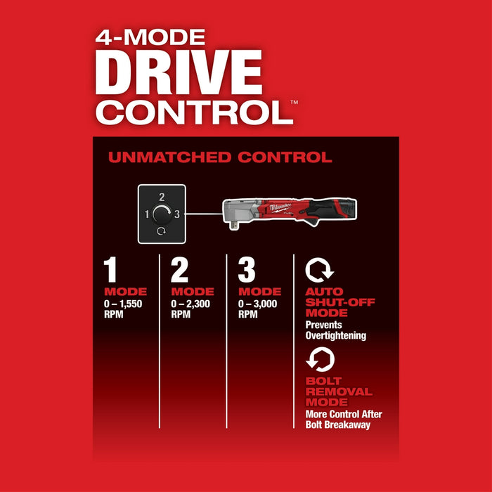 MILWAUKEE M12 FUEL™ 1/2" Right Angle Impact Wrench w/ Pin Detent (Tool Only)