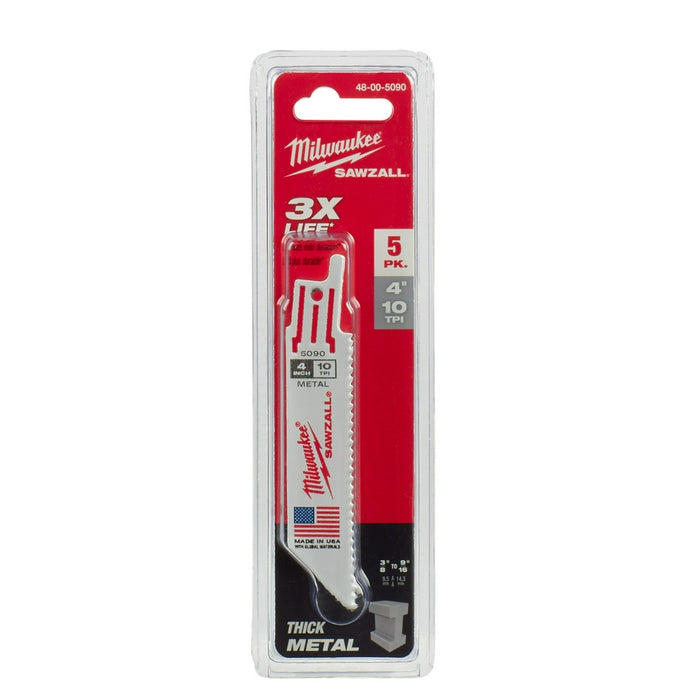 MILWAUKEE 10 TPI SAWZALL® Standard Metal Blades For Schedule 80 Pipe & Rebar