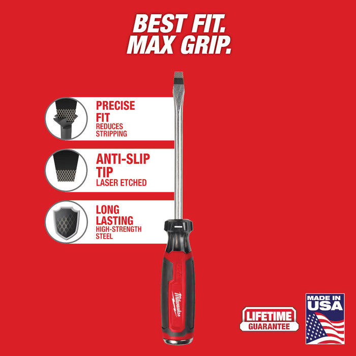 MILWAUKEE 5/16" Slotted 6" Cushion Grip Demolition Screwdriver