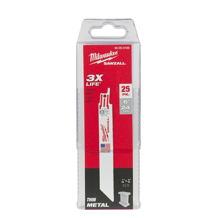 MILWAUKEE 24 TPI SAWZALL® Standard Metal Blades For EMT / Tube & Sheet Metal