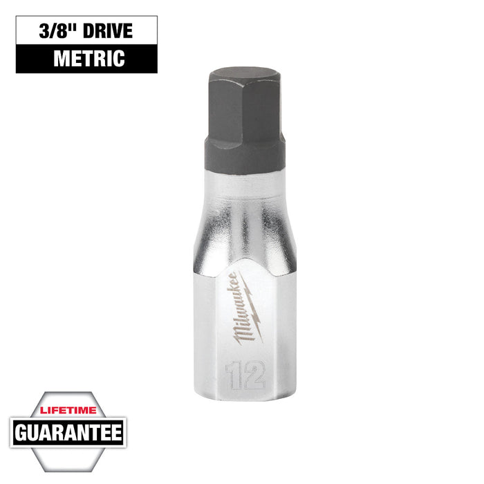 MILWAUKEE 3/8" Drive Hex Bit Sockets - Metric