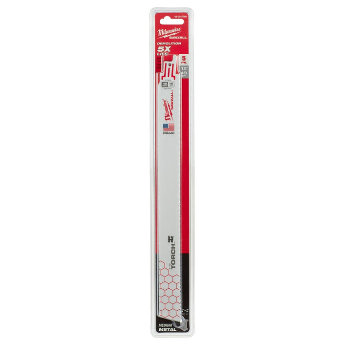 MILWAUKEE 18 TPI TORCH™ Metal SAWZALL® Blade For Rigid Conduit & Unistrut (5 PACK)