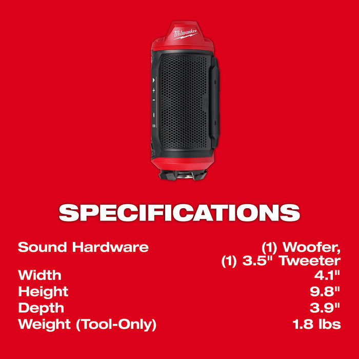 MILWAUKEE M12™ BLUETOOTH® Jobsite Speaker w/ PACKOUT™ Compatibility