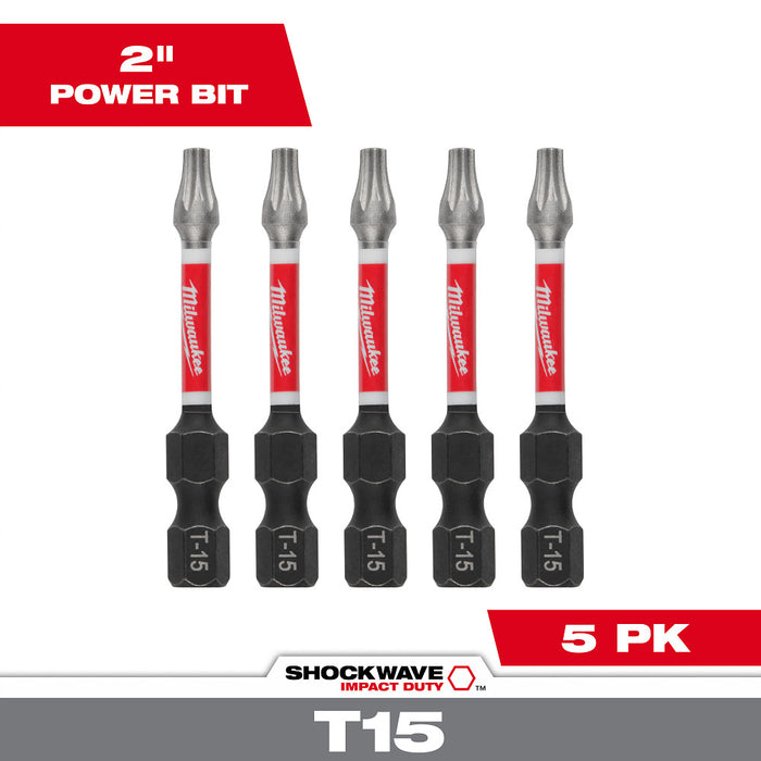 Milwaukee Tools 2" T15 Impact Driver Bit 5 Pack 48-32-4683