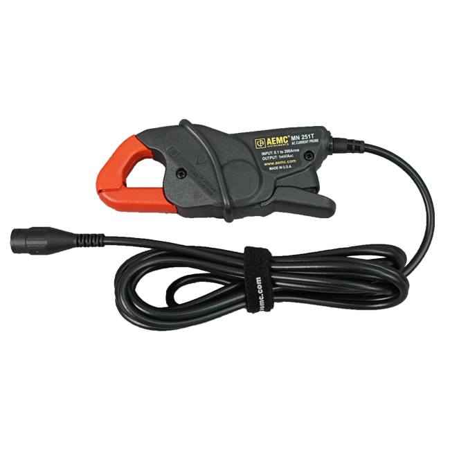 AEMC 2132.59 AC Current Probe Model MN251T (200A, 1mV/A, 10 ft BNC Lead)