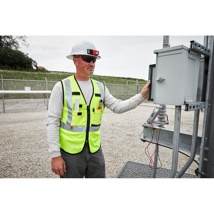 MILWAUKEE AR/FR Cat. 1 Chaleco de seguridad de malla amarilla de alta visibilidad clase 2