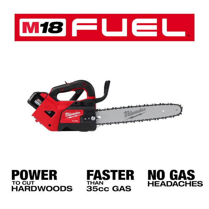 Kit de 2 baterías para motosierra con mango superior de 14" MILWAUKEE M18 FUEL™