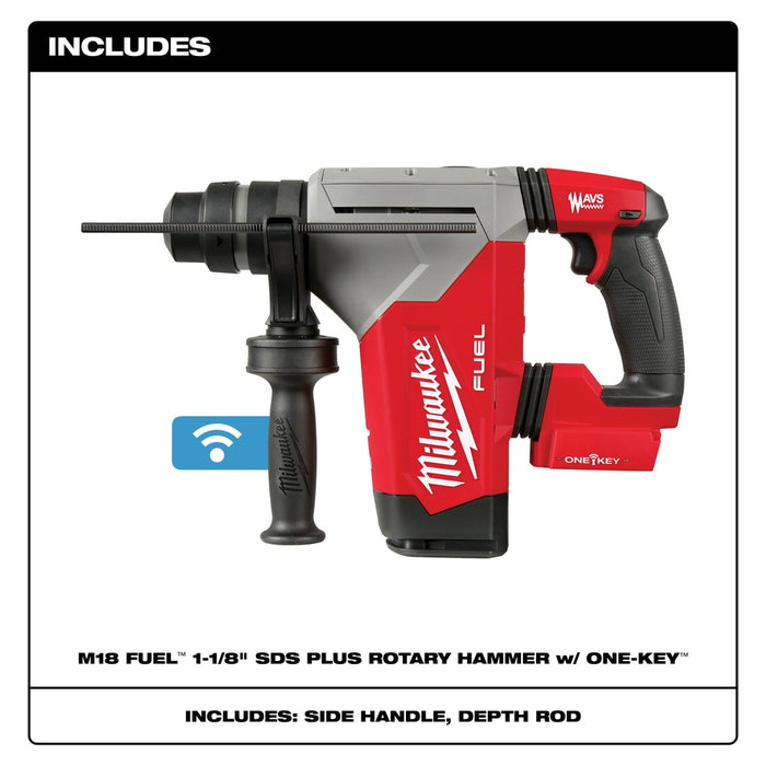 MILWAUKEE M18 FUEL™ 1-1/8" SDS PLUS Rotary Hammer w/ ONE-KEY™ (Tool Only)