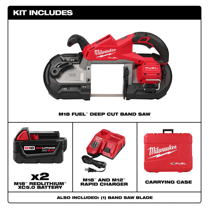 MILWAUKEE M18 FUEL Deep Cut Band Saw Kit + 48-11-1865 FREE