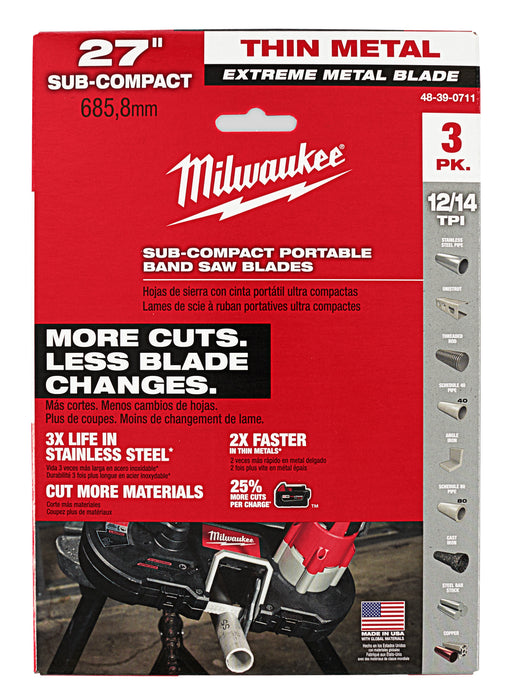 MILWAUKEE 27" 12/14 TPI Extreme Metal Band Saw Blade (3 PACK)