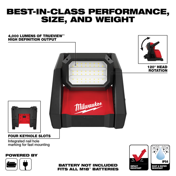 MILWAUKEE M18™ ROVER™ Luz de inundación de doble potencia (solo luz)