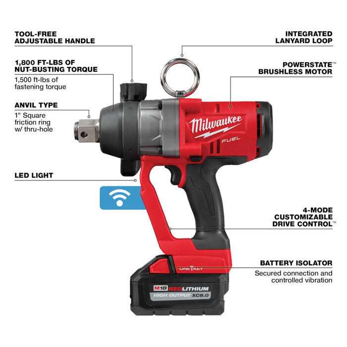 MILWAUKEE M18 FUEL™ 1" High Torque Impact Wrench w/ ONE-KEY™ Kit