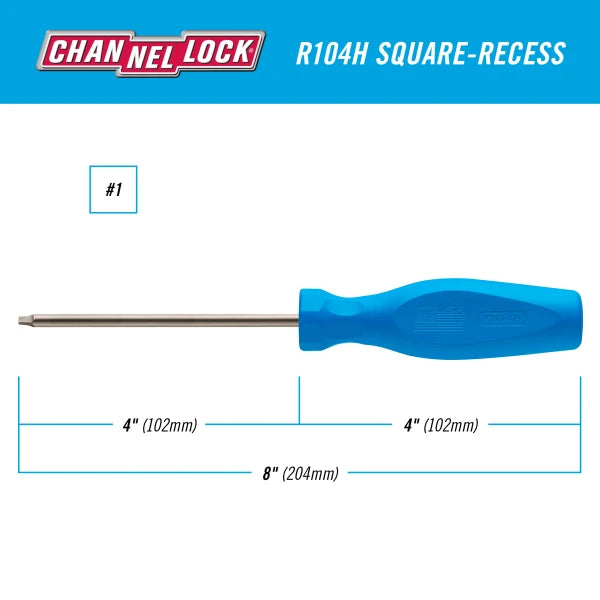 CHANNELLOCK Square Recess #1 X 4" Screwdriver