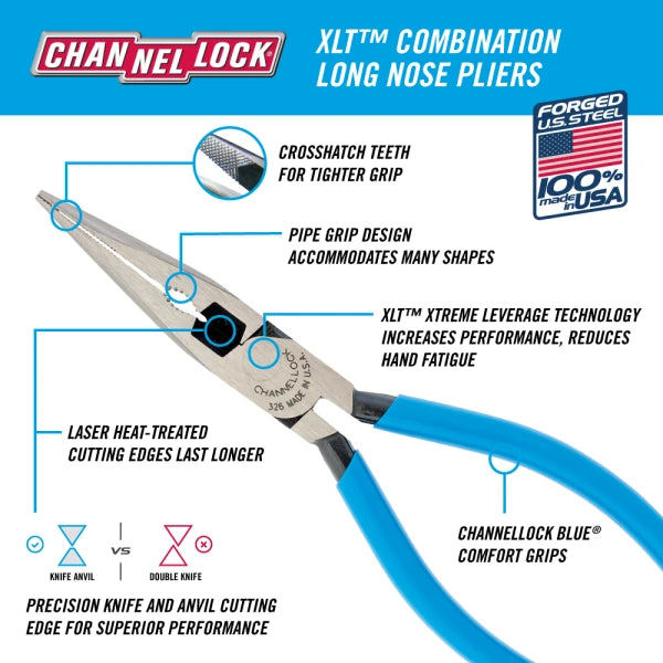CHANNELLOCK 6" Long Nose Plier