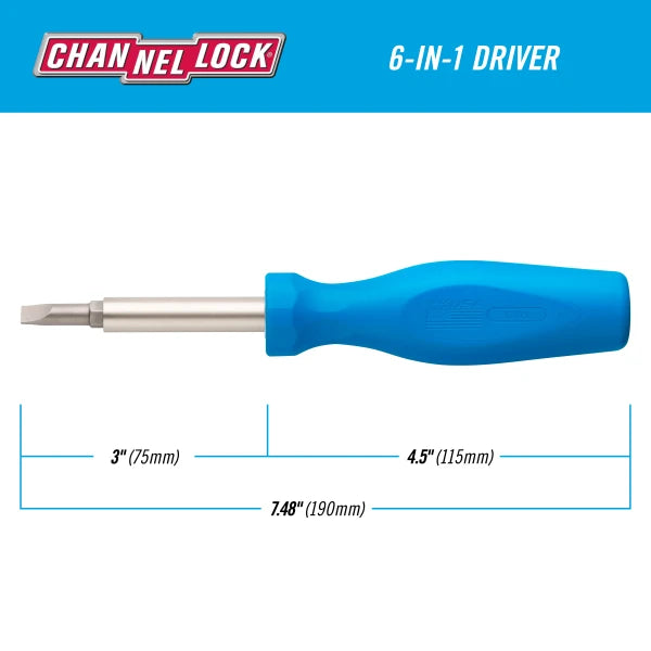 CHANNELLOCK 6N1 Screwdriver, Nut Driver
