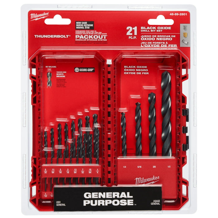 MILWAUKEE 21 PC. THUNDERBOLT® Black Oxide Drill Bit Set Q4