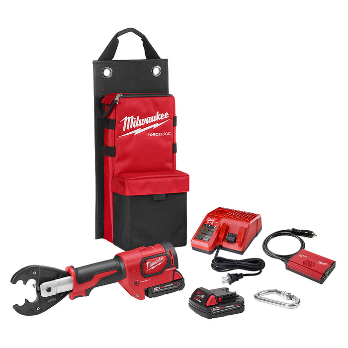 MILWAUKEE M18 FORCE LOGIC 6T Crimper Kit w/ D3 Grooves & Fixed O Die