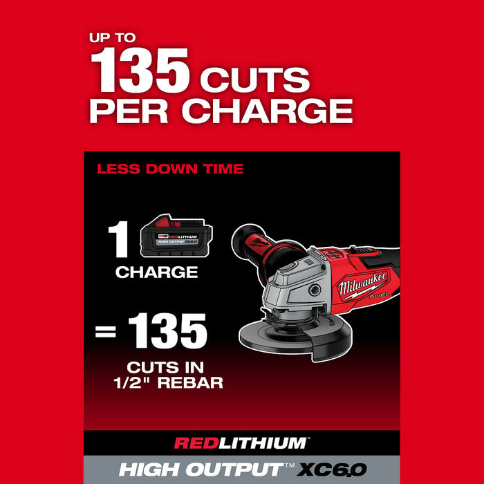 MILWAUKEE M18 FUEL™ 4-1/2" / 5" Braking Grinder w/ Slide Lock-On Switch (Tool Only)