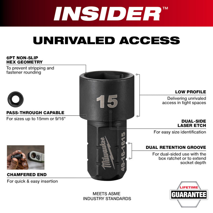 MILWAUKEE INSIDER™ Dados con trinquete de caja - SAE