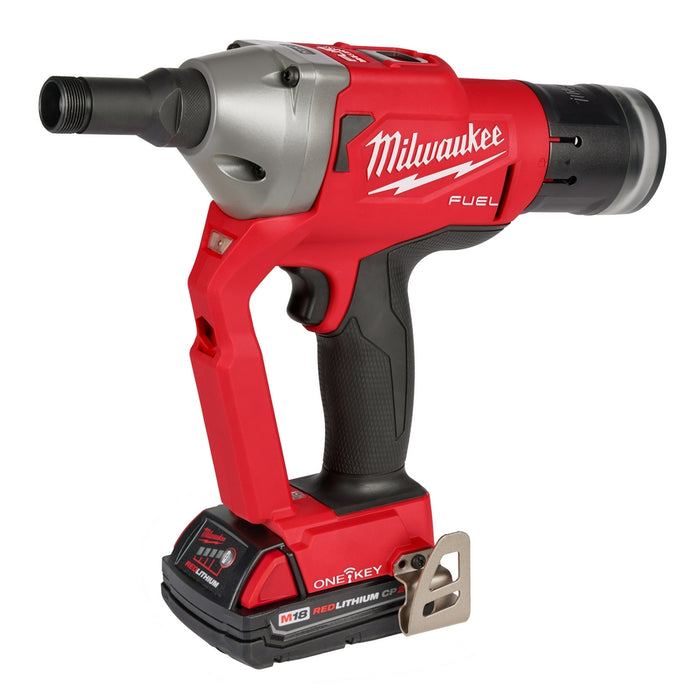 MILWAUKEE M18 FUEL 1/4" Lockbolt Tool w/ ONE-KEY HUCKTAINER Fastener Adapter