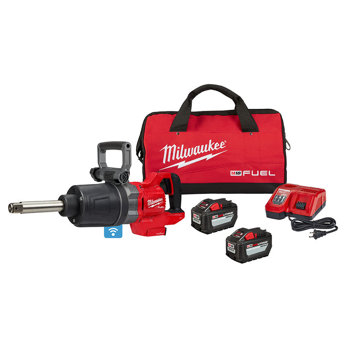 MILWAUKEE M18 FUEL™ Llave de impacto de alto torque con yunque extensible y mango en D de 1" con kit ONE-KEY™
