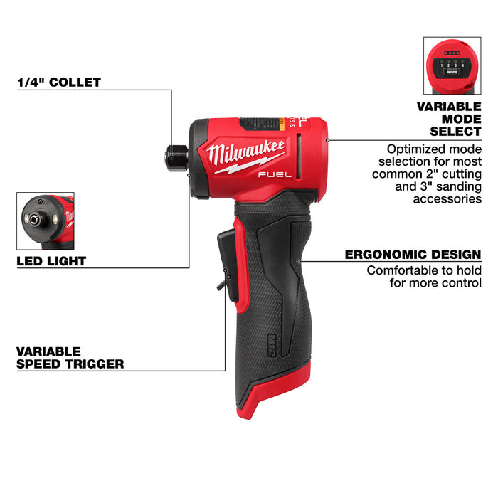Milwaukee M12 FUEL 1/4 Inch Right Angle Die Grinder (Bare Tool)