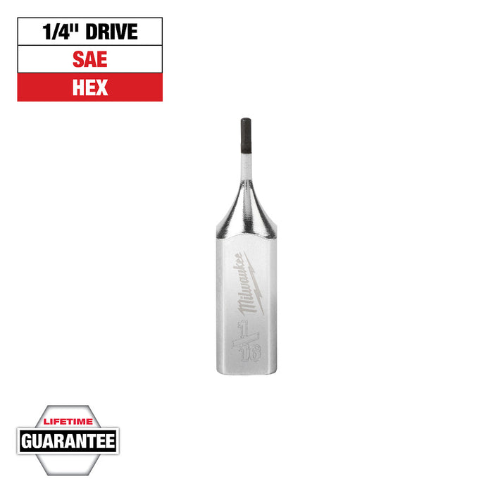 MILWAUKEE Dados con punta hexagonal con accionamiento de 1/4" - SAE