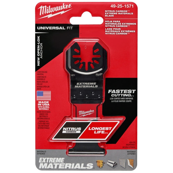 MILWAUKEE NITRUS CARBIDE™ Extreme Materials Universal Fit OPEN-LOK™ Multi-Tool Blade
