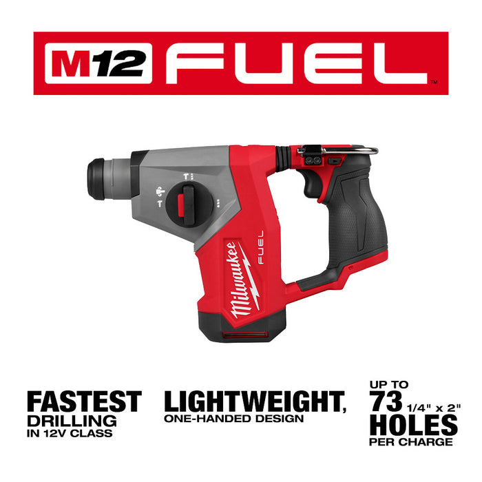 MILWAUKEE M12 FUEL 5/8" SDS PLUS Rotary Hammer (Tool Only)