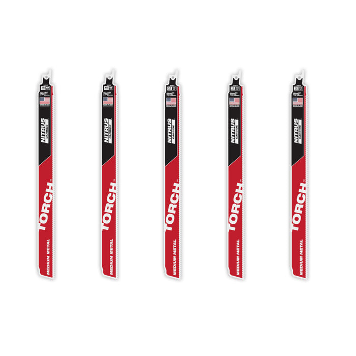 MILWAUKEE 10 TPI TORCH™ Medium Metal SAWZALL® Blade w/ NITRUS CARBIDE™ (5 PACK)