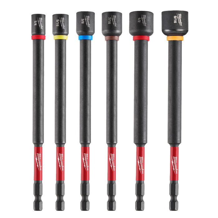 MILWAUKEE 6 PC. SHOCKWAVE IMPACT DUTY™ 6" Magnetic Nut Driver Set