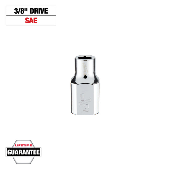 3/8" Drive 1/4" SAE 6-Point Socket