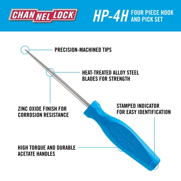 CHANNELLOCK 4pc Precision Hook & Pick Set