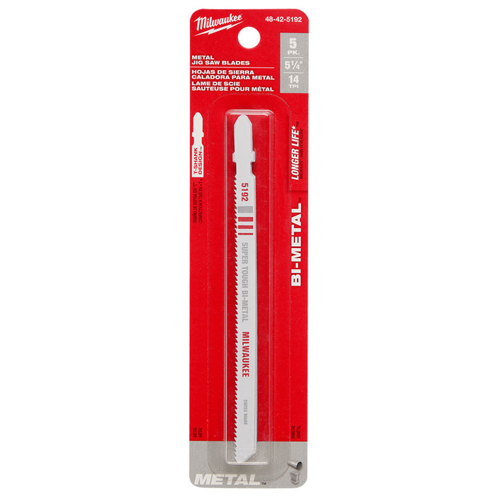 Milwaukee Tools 5-1/4 In 14 TPI Bi-Metal Jig Saw 48-42-5192