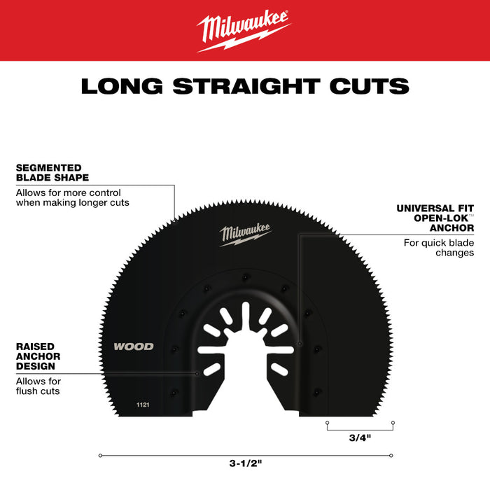 MILWAUKEE 3-1/2" Universal Fit OPEN-LOK™ High Carbon Steel Wood Blade