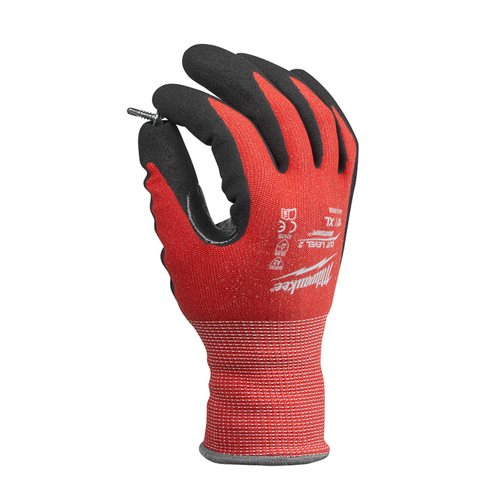 Guantes bañados en nitrilo de nivel 2 de corte MILWAUKEE