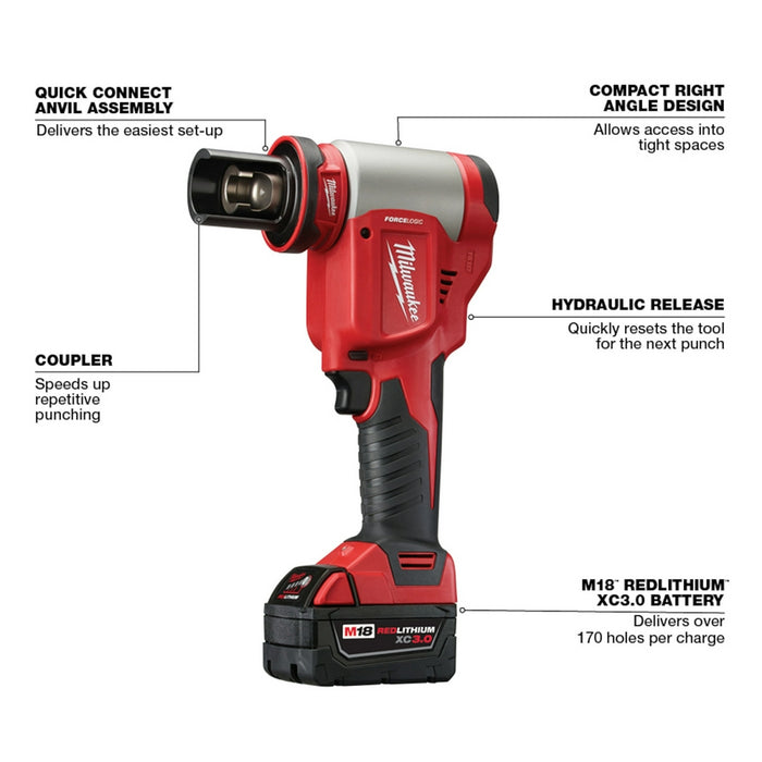 MILWAUKEE M18 FORCE LOGIC 10T Knockout Tool 1/2" - 4" Kit