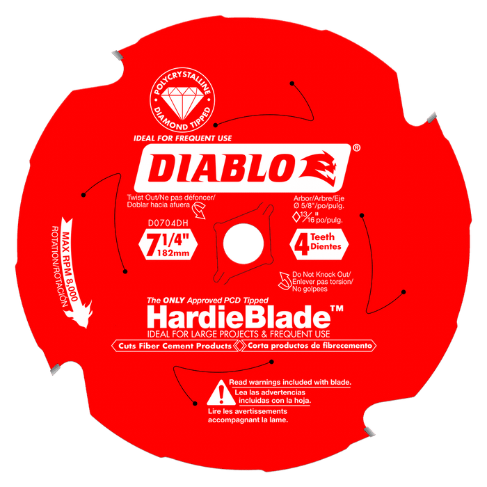 DIABLO 7-1/4" X 4 Tooth Fiber Cement HardieBlade