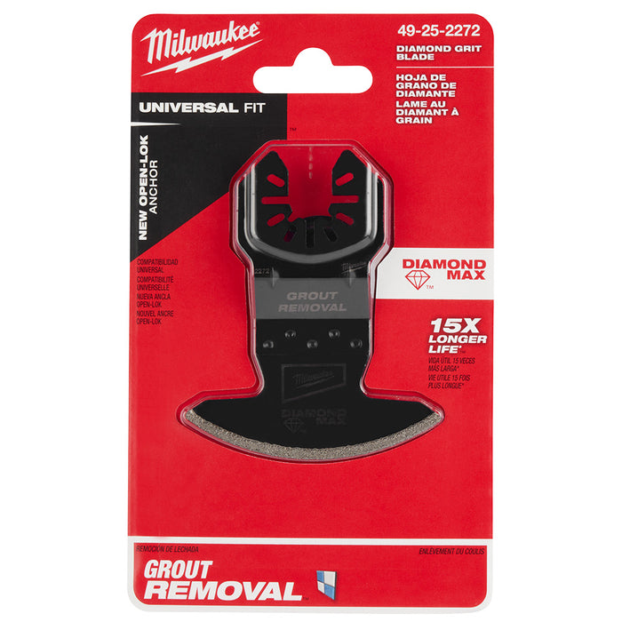 MILWAUKEE Universal Fit OPEN-LOK™ Diamond MAX™ Diamond Grit Grout Removal Multi-Tool Blade
