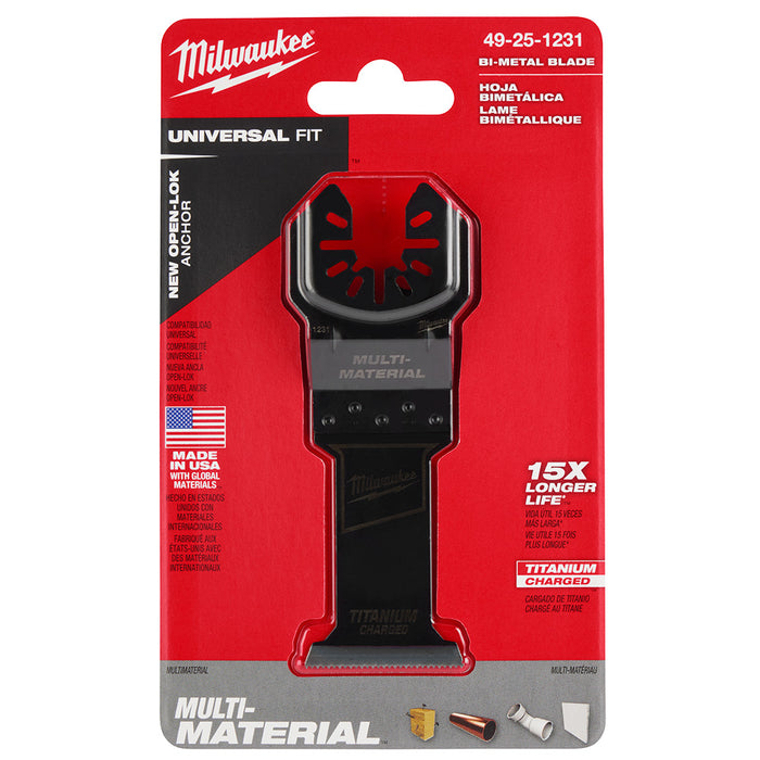 MILWAUKEE 1-3/8" Universal Fit OPEN-LOK™ TITANIUM CHARGED™ Bi-Metal Multi-Material Blades