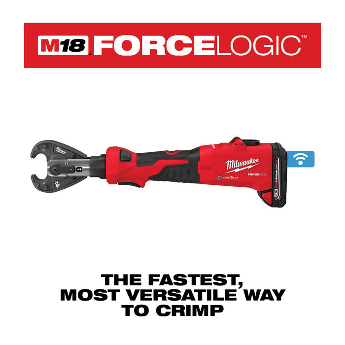 MILWAUKEE M18 FORCE LOGIC 6T Linear Utility Crimper Kit w/ Snub Nose Jaw