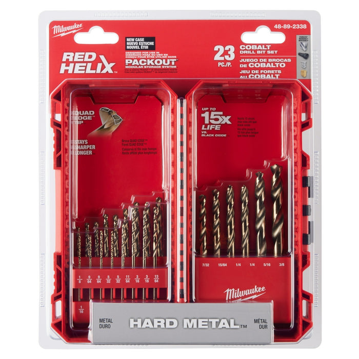 MILWAUKEE 23 PIEZAS. Juego de brocas de cobalto RED HELIX™
