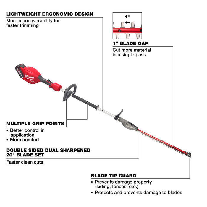 MILWAUKEE M18 FUEL™ Short Pole Hedge Trimmer Kit