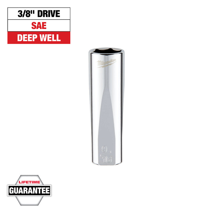 3/8" Drive 9/16" SAE 6-Point Deep Socket