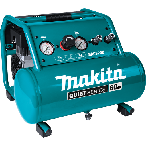 MAKITA Quiet Series 1‑1/2 HP, 3 Gallon, Oil‑Free, Electric Air Compressor