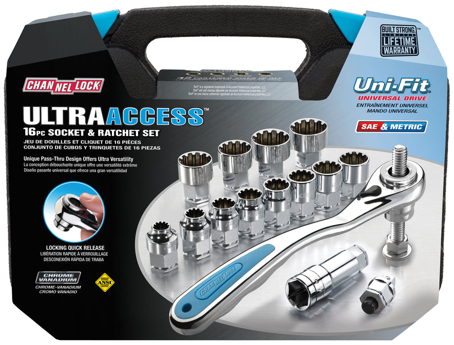 CHANNELLOCK 16pc Ultra Access Socket Set
