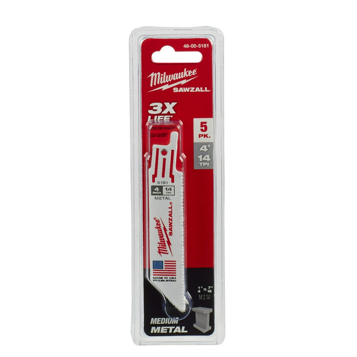 MILWAUKEE 14 TPI SAWZALL® Standard Metal Blades For Schedule 40 Pipe & Angle Iron