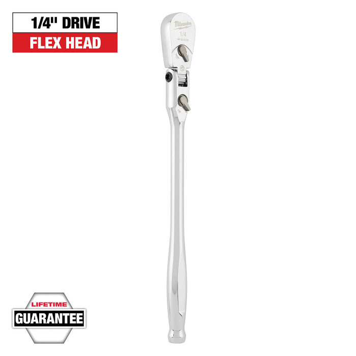 MILWAUKEE 1/4" Drive 9" Flex Head Ratchet