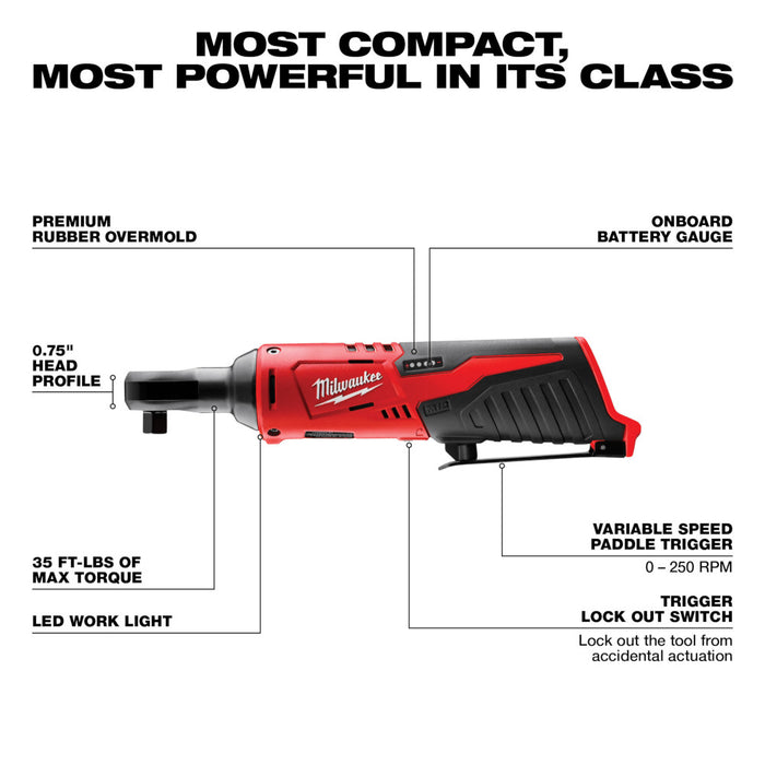 Milwaukee M12 3/8" Cordless Ratchet M12 2457-20
